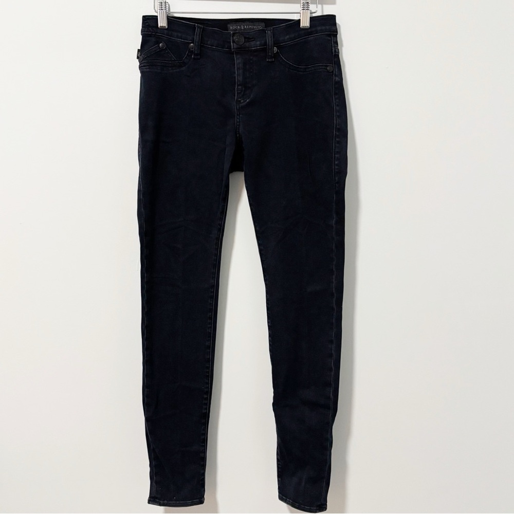 Rock & Republic Skinny Kashmiere Jeans‎ Womens Size 8 Black Stretchy Slim
